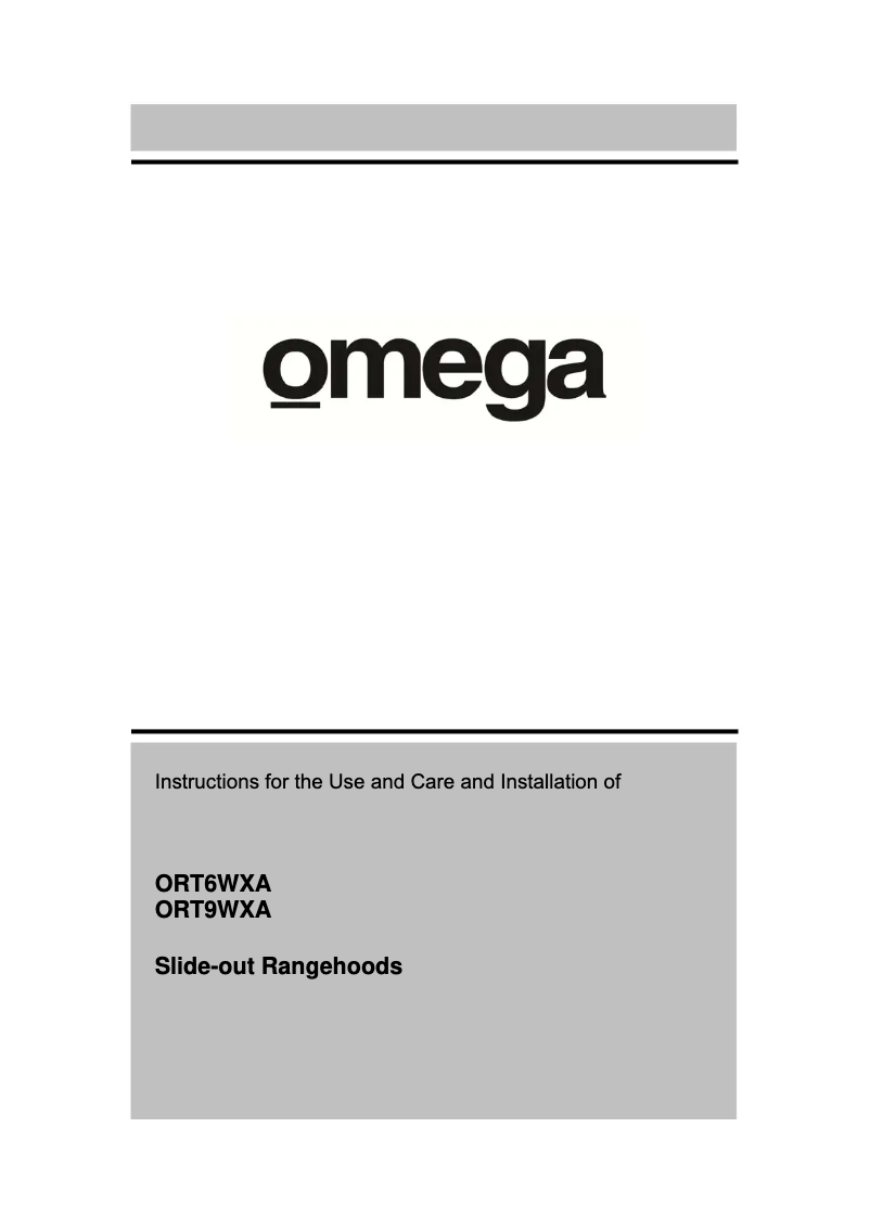 Page 1 de la notice Instructions / montage Omega ORT9WXA