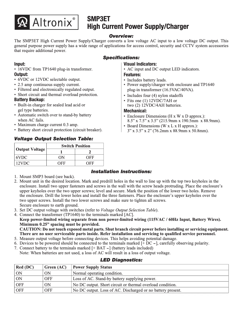 Image de la première page du manuel de l'appareil SMP3ET