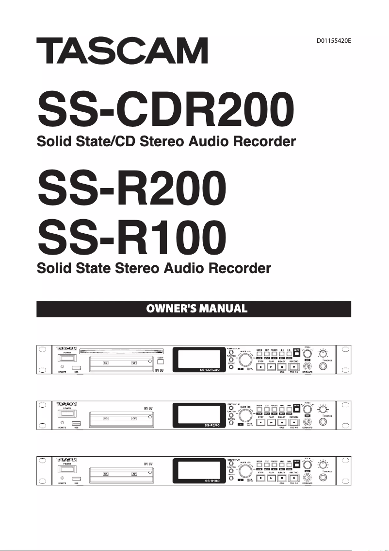 Page n°1 - Manuel utilisateur Tascam SS-R200