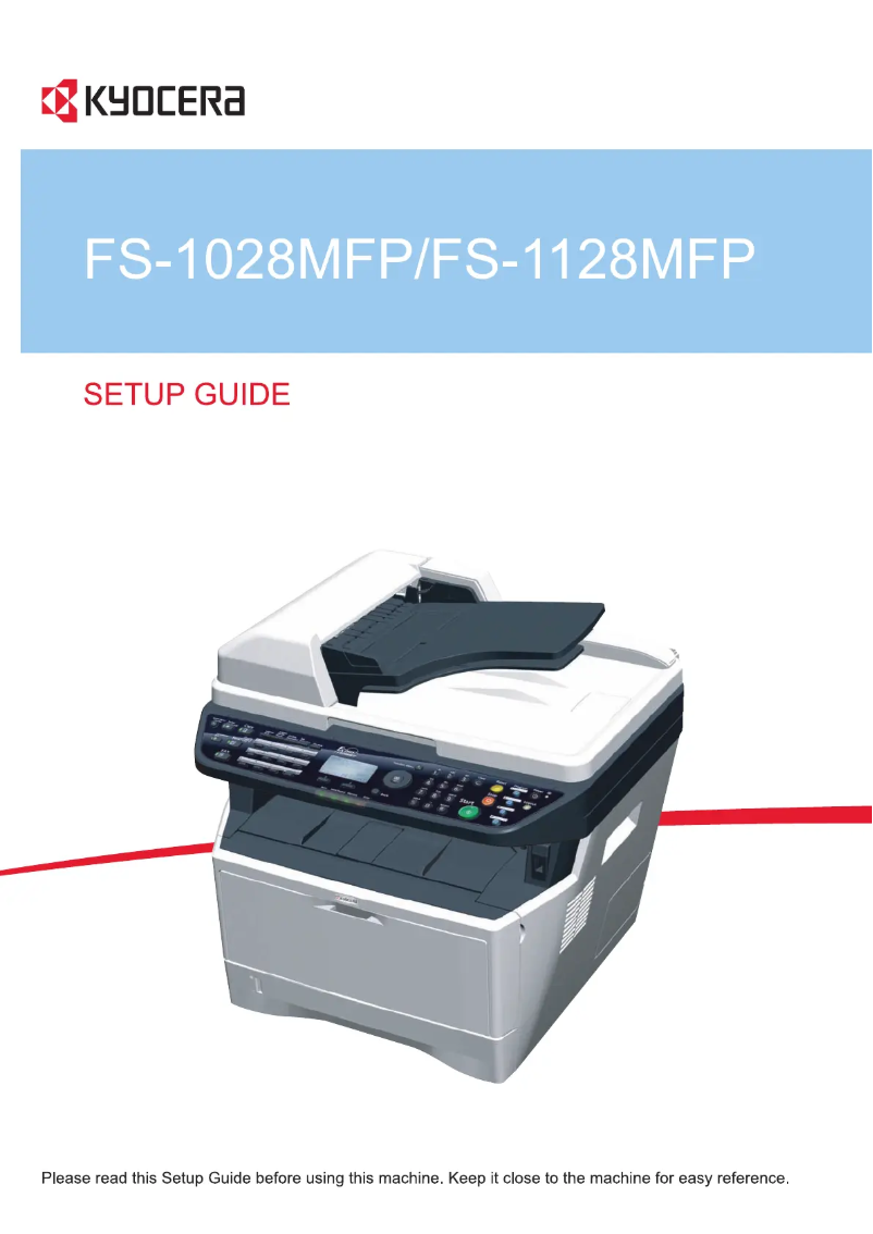 Image de la première page du manuel de l'appareil FS-1028MFP/DP/KL3
