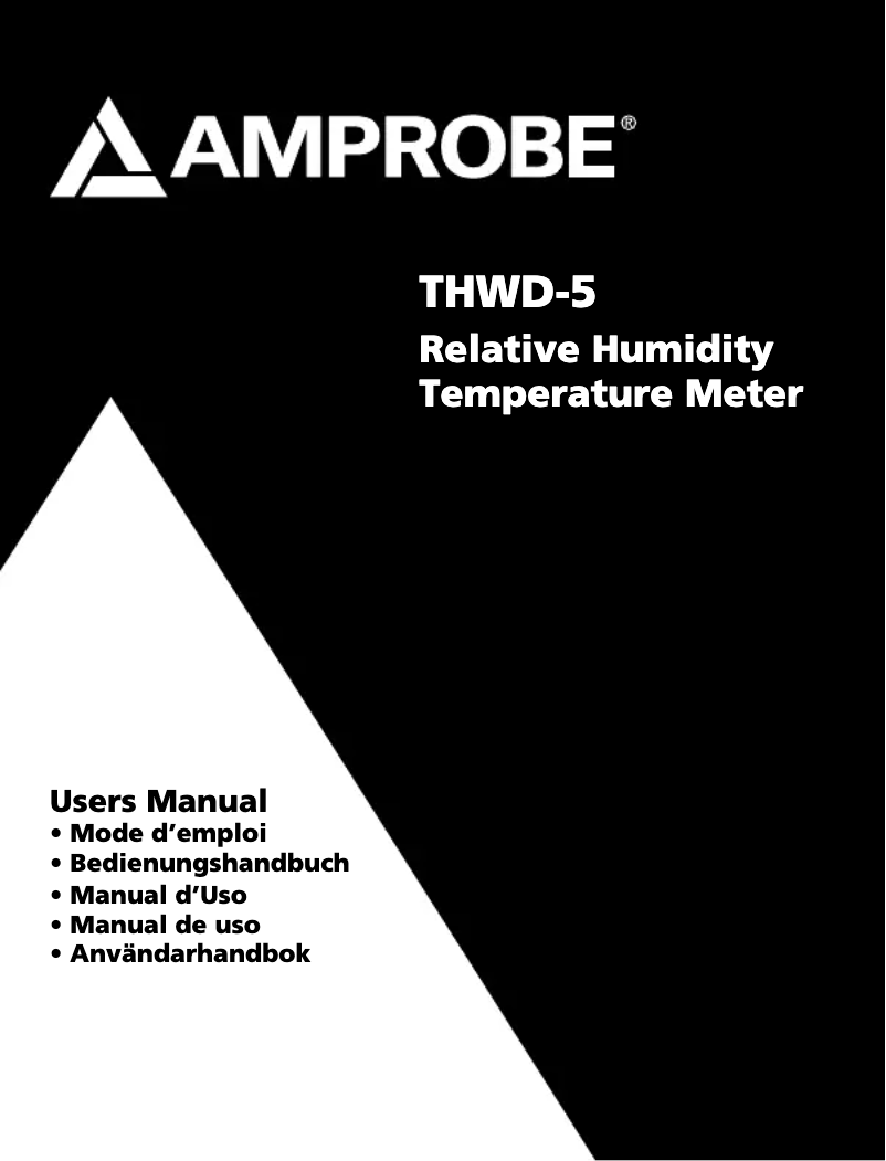 Image de la première page du manuel de l'appareil THWD-5