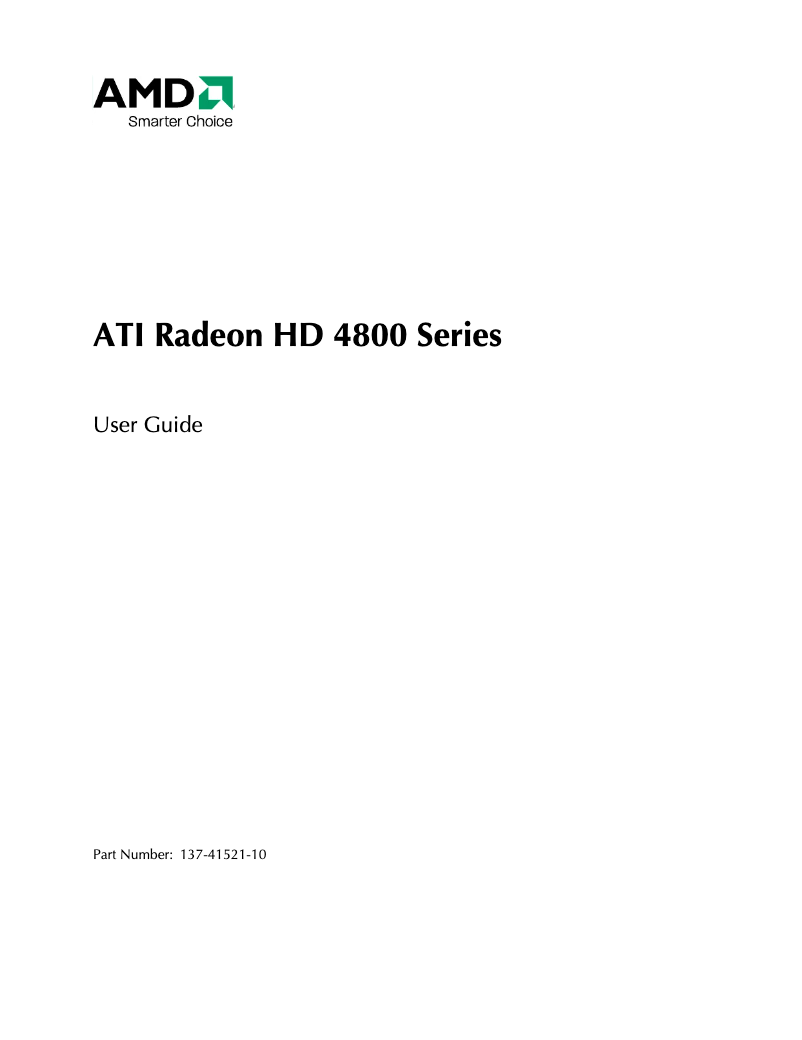 Image de la première page du manuel de l'appareil Radeon HD 4870 GDDR5