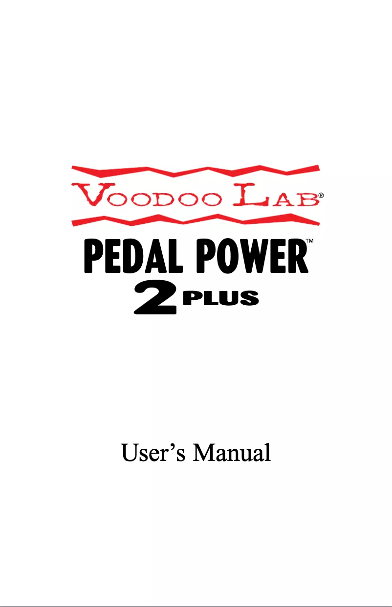 Page 1 de la notice Manuel utilisateur Voodoo Lab Pedal Power 2 PLUS
