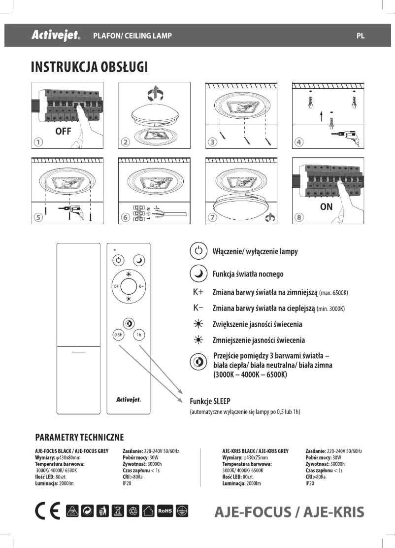 Page 1 de la notice Manuel utilisateur ActiveJet Aje-Focus
