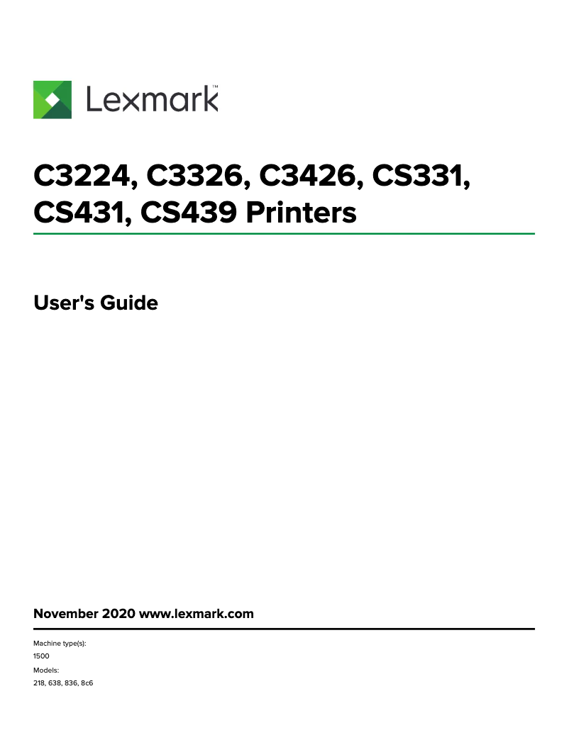 Page 1 de la notice Manuel utilisateur Lexmark C3224dw