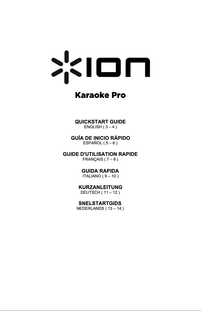 Image de la première page du manuel de l'appareil Karaoke Pro