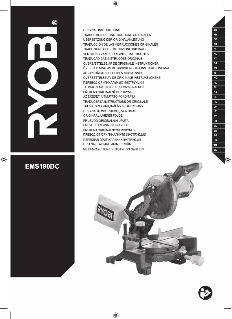 Page n°1 - Manuel utilisateur RYOBI One+ EMS190DCL
