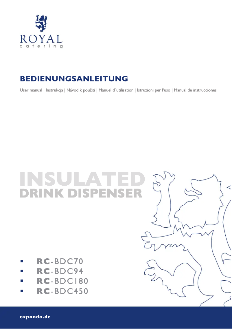 Page 1 de la notice Manuel utilisateur Royal Catering RC-BDC180