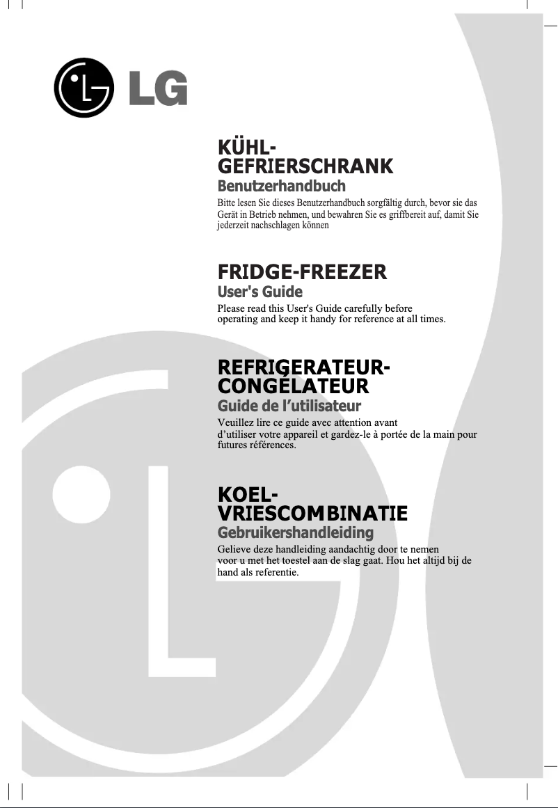 Image de la première page du manuel de l'appareil GR-B459BSGW