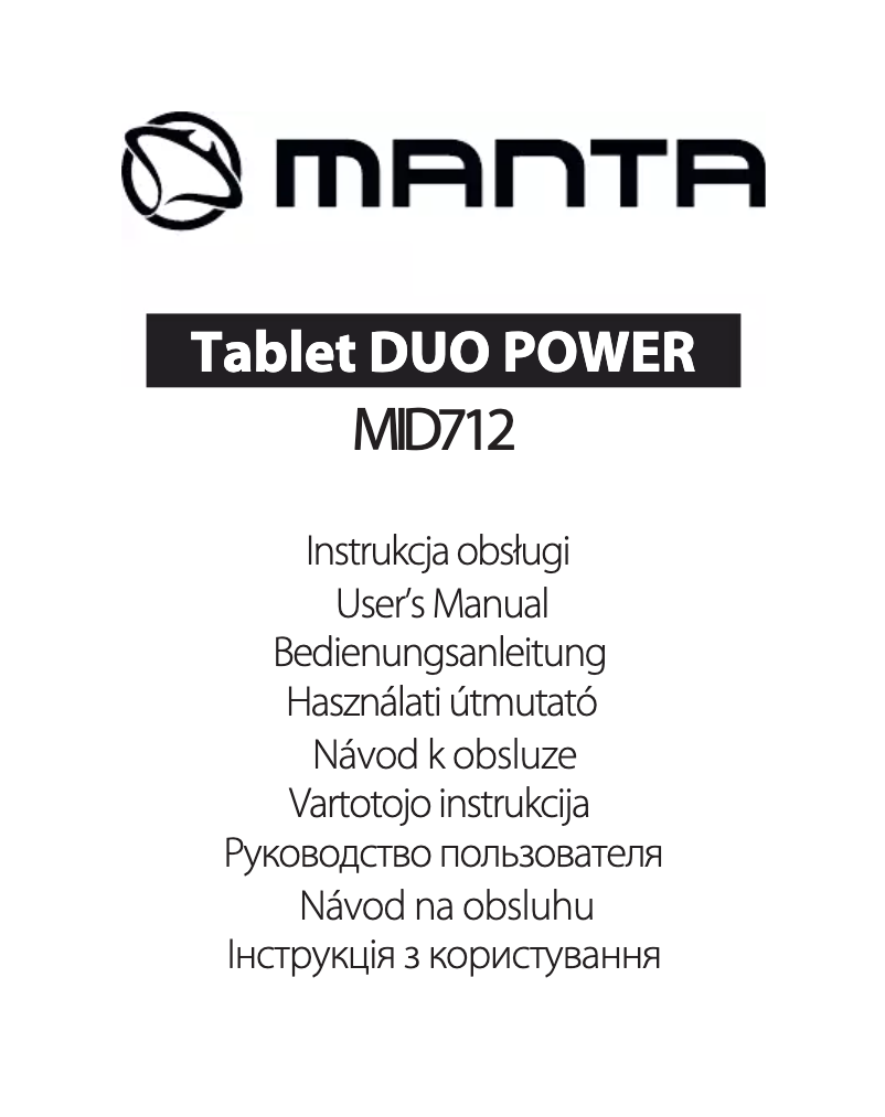 Page 1 de la notice Manuel utilisateur Manta Duo Power MID712
