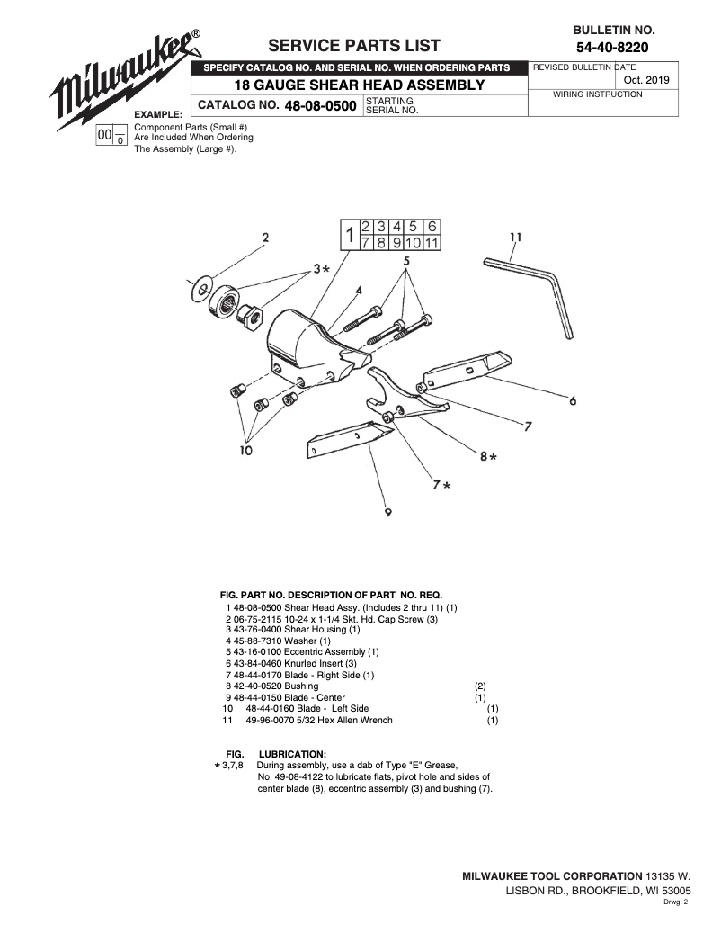 Page n°1 - Manuel utilisateur Milwaukee 48-08-0500