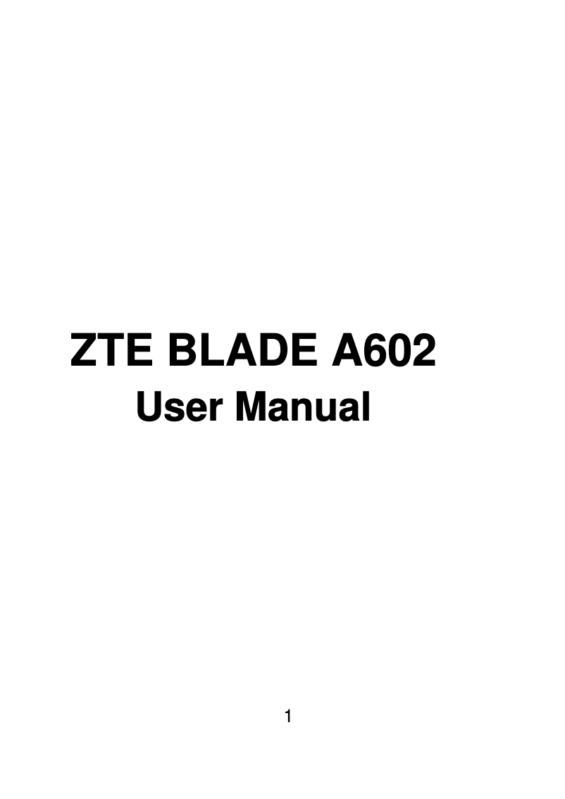 Image de la première page du manuel de l'appareil Blade A602