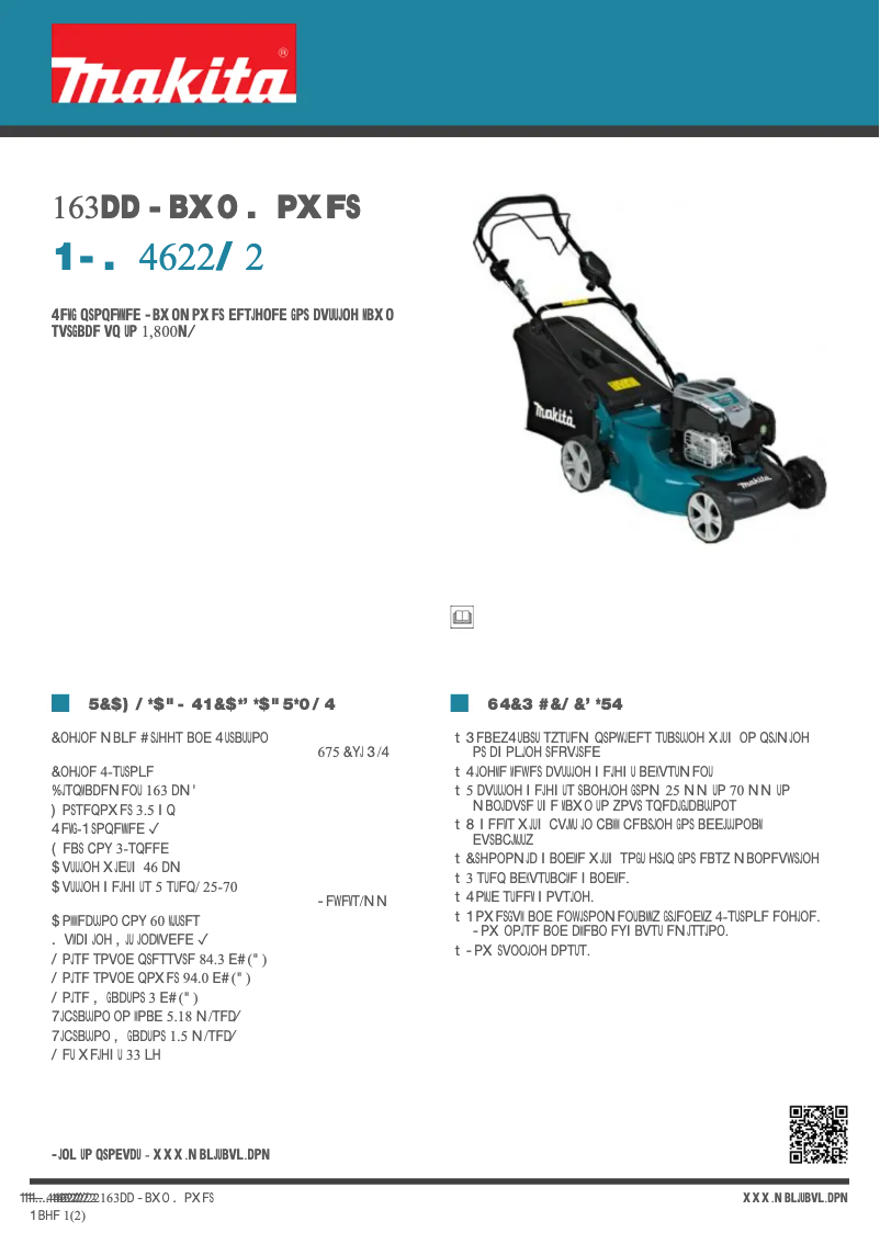 Page n°1 - Fiche technique Makita PLM4622N2