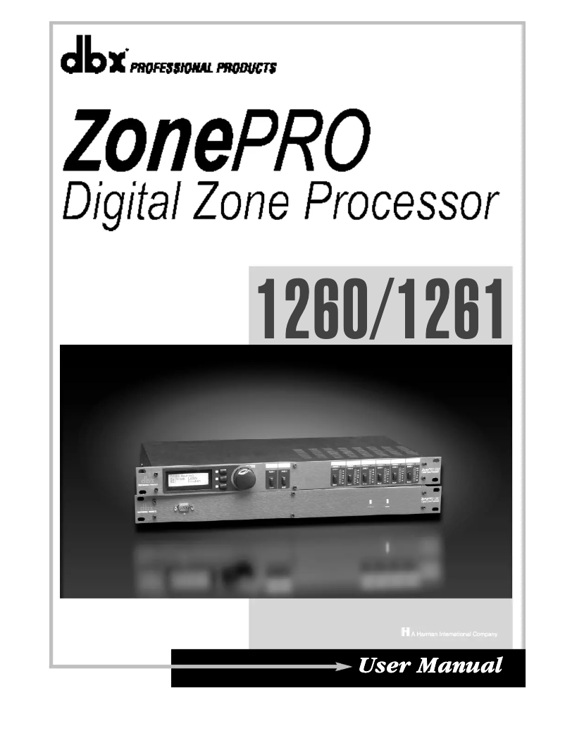 Page 1 de la notice Manuel utilisateur DBX Zone Pro 1260