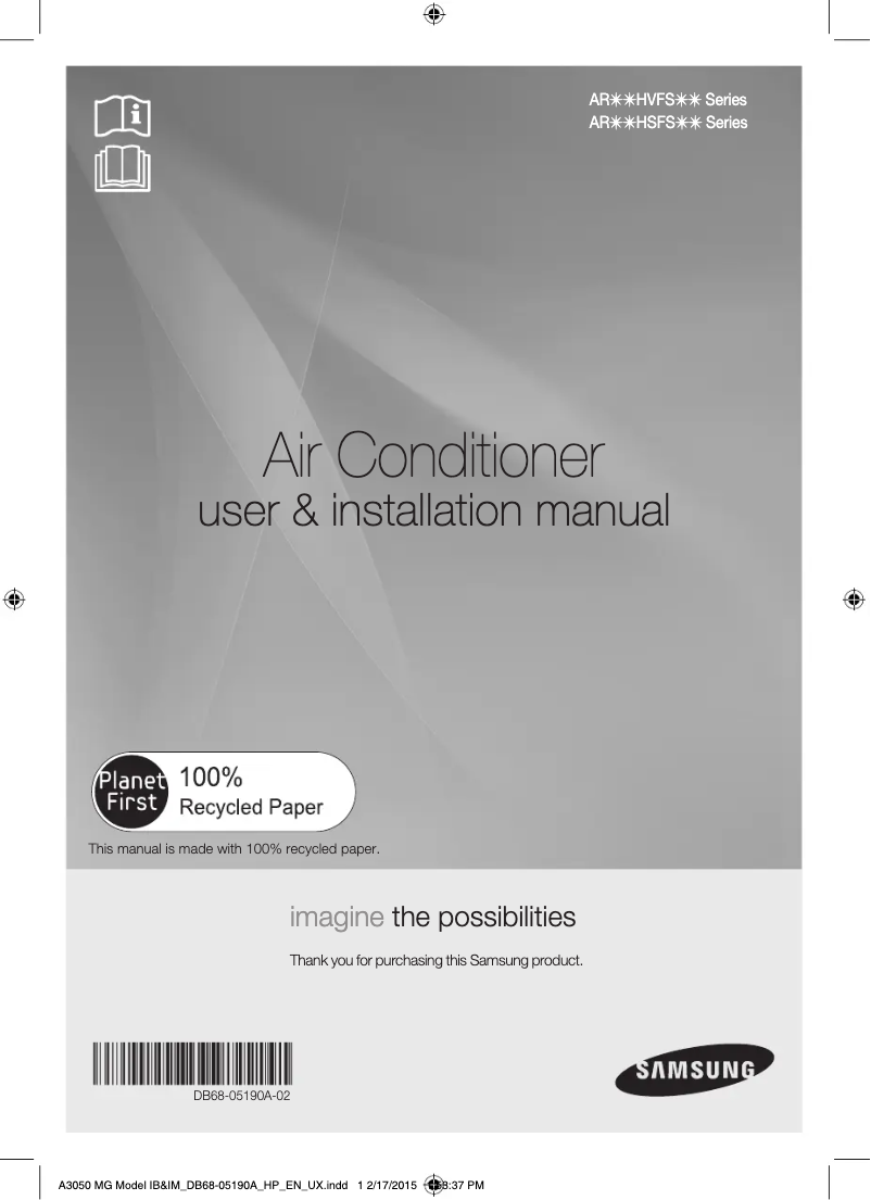 Image de la première page du manuel de l'appareil AR18HVFSEWK