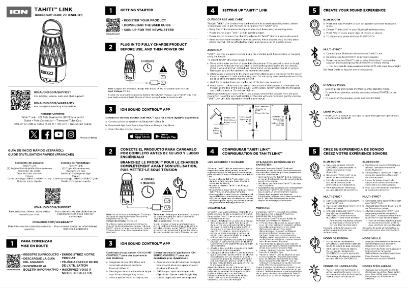 Page n°1 - Guide de démarrage rapide ION Tahiti Link