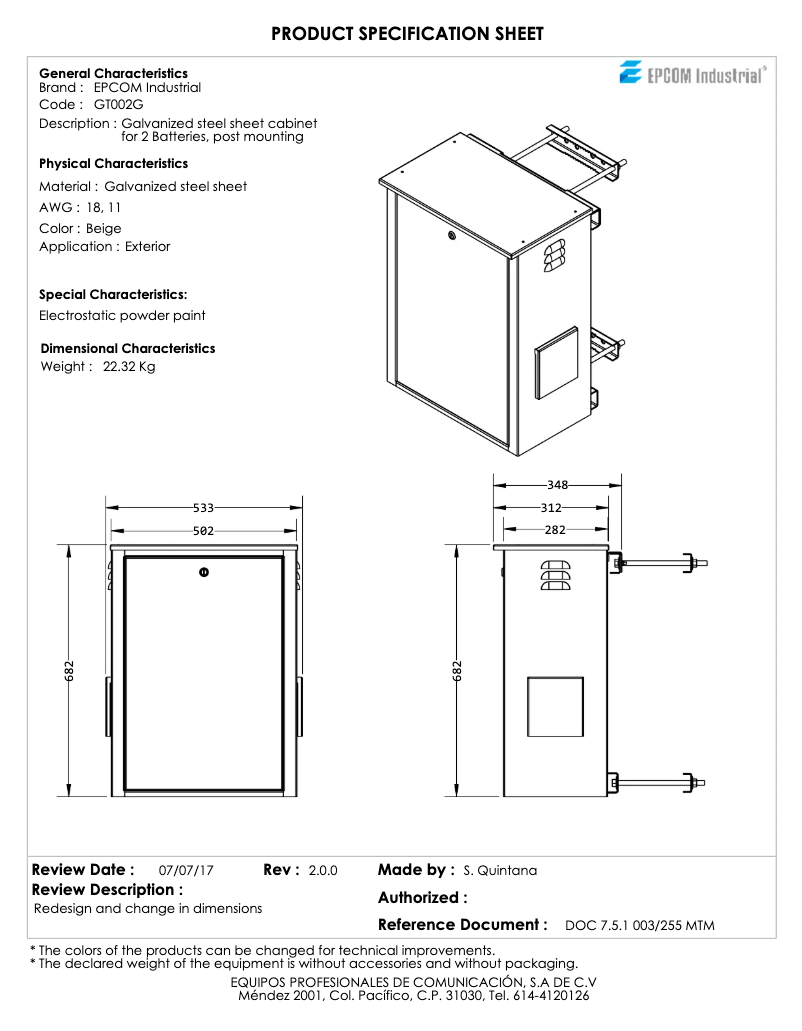Page 1 de la notice Manuel utilisateur Epcom GT-002G