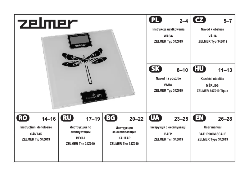 Page 1 de la notice Manuel utilisateur Zelmer 34Z019