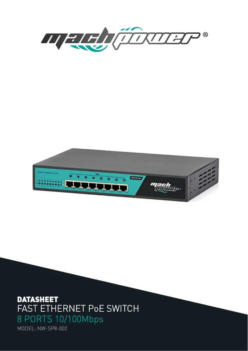 Page 1 de la notice Fiche technique Mach Power NW-SP8-002