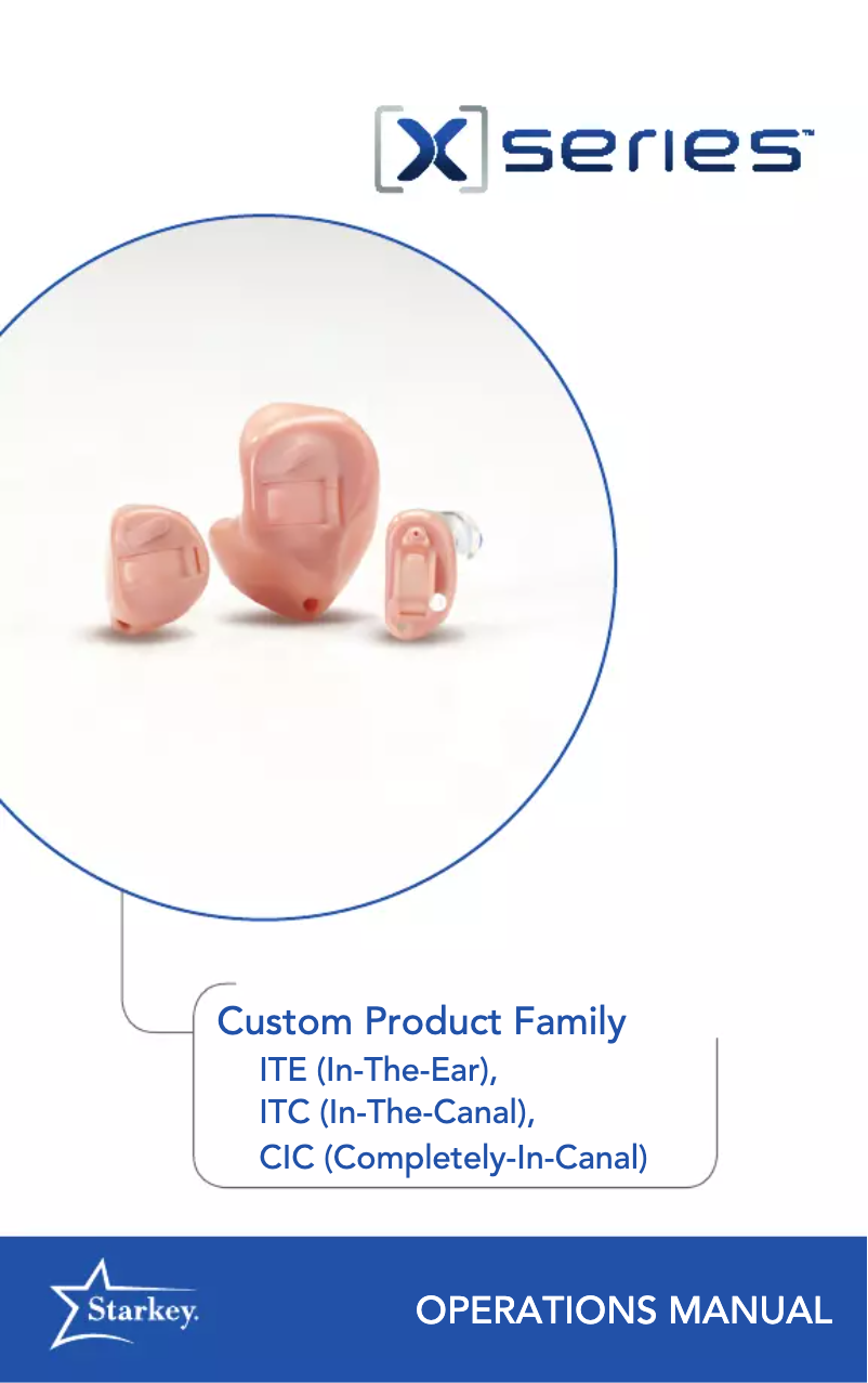 Página 1 del manual Manual de usuario Starkey X Series CIC