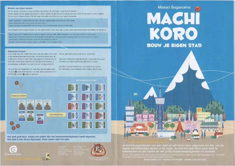 Page n°1 - Manuel utilisateur White Goblin Games Machi Koro Bouw je eigen stad