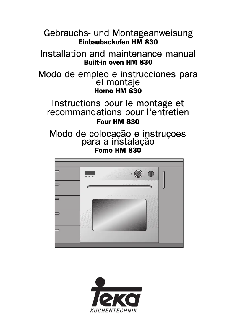 Image de la première page du manuel de l'appareil HM 830