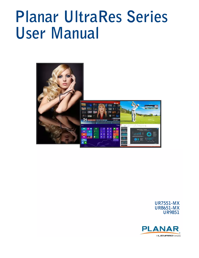 Page n°1 - Manuel utilisateur Planar UltraRes UR9851