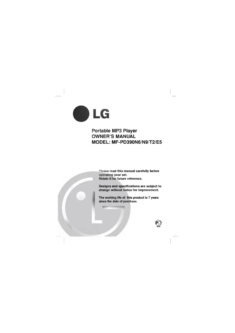 Page 1 de la notice Manuel utilisateur LG MF-PD390T2