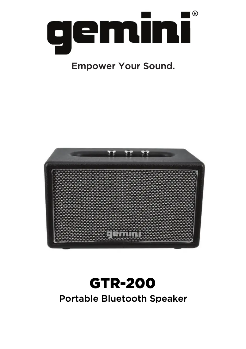 Image de la première page du manuel de l'appareil GTR-200