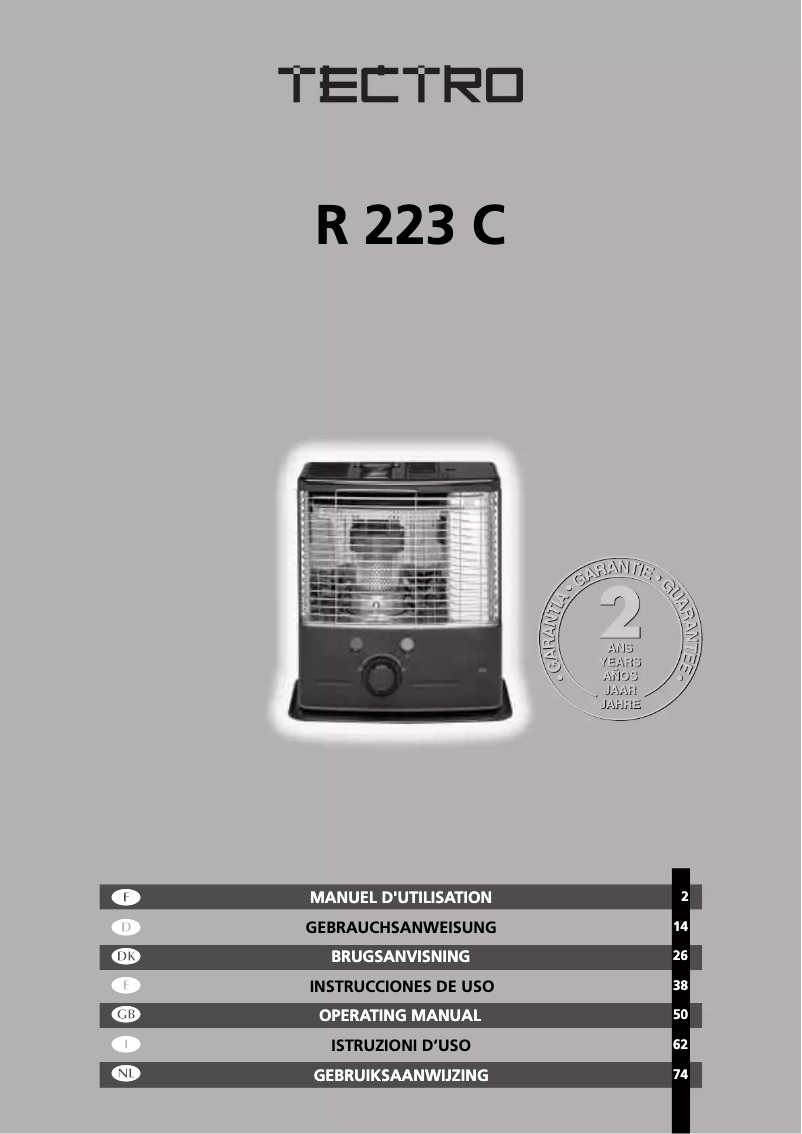 Image de la première page du manuel de l'appareil R223C