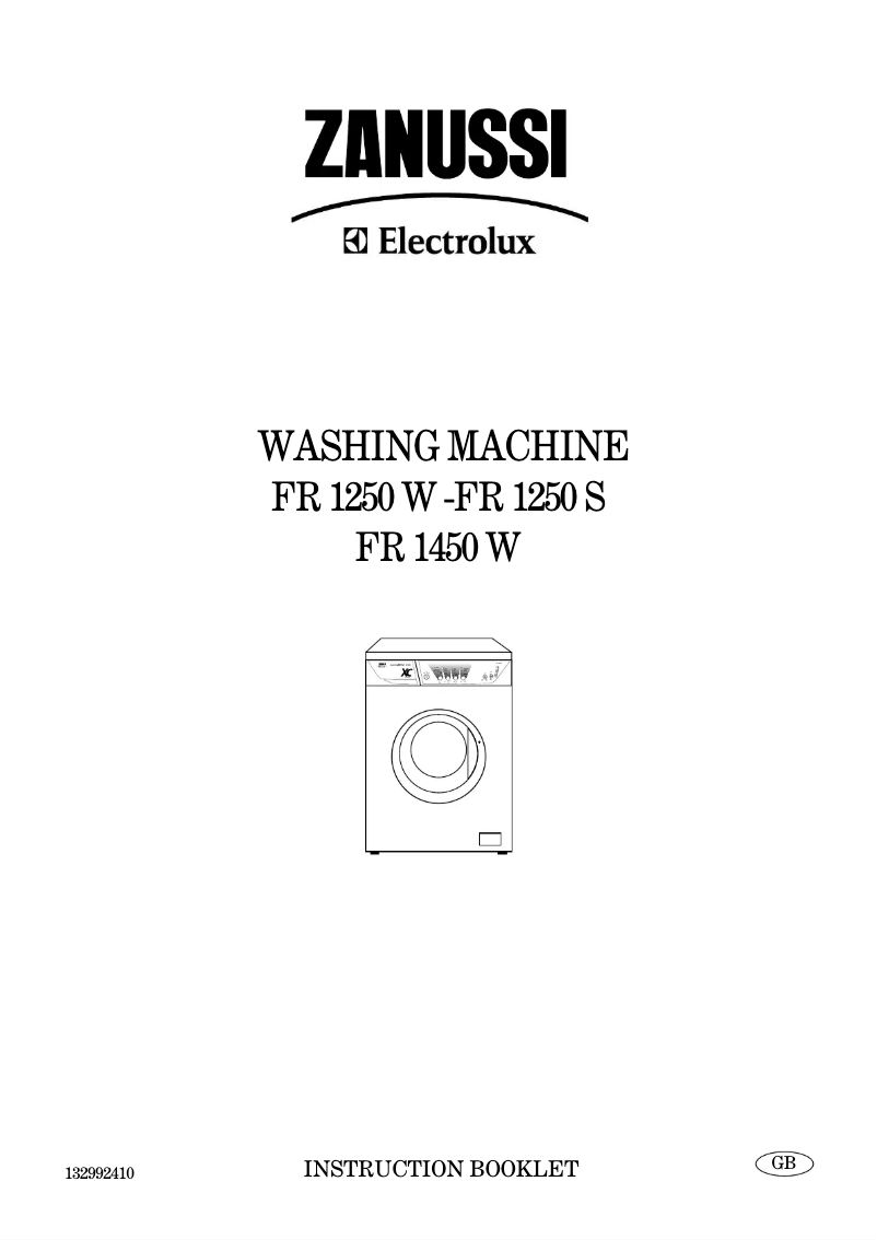Page n°1 - Manuel utilisateur Zanussi-Electrolux FR 1250 S