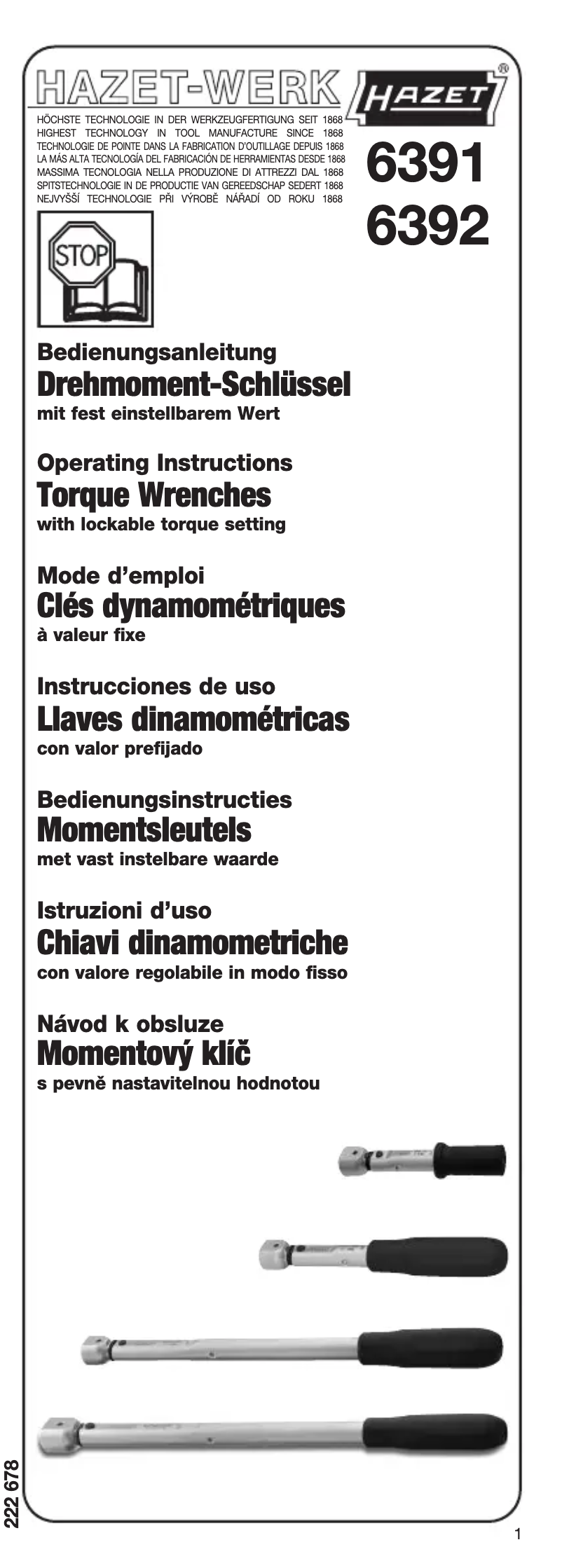 Page 1 de la notice Manuel utilisateur Hazet 6391