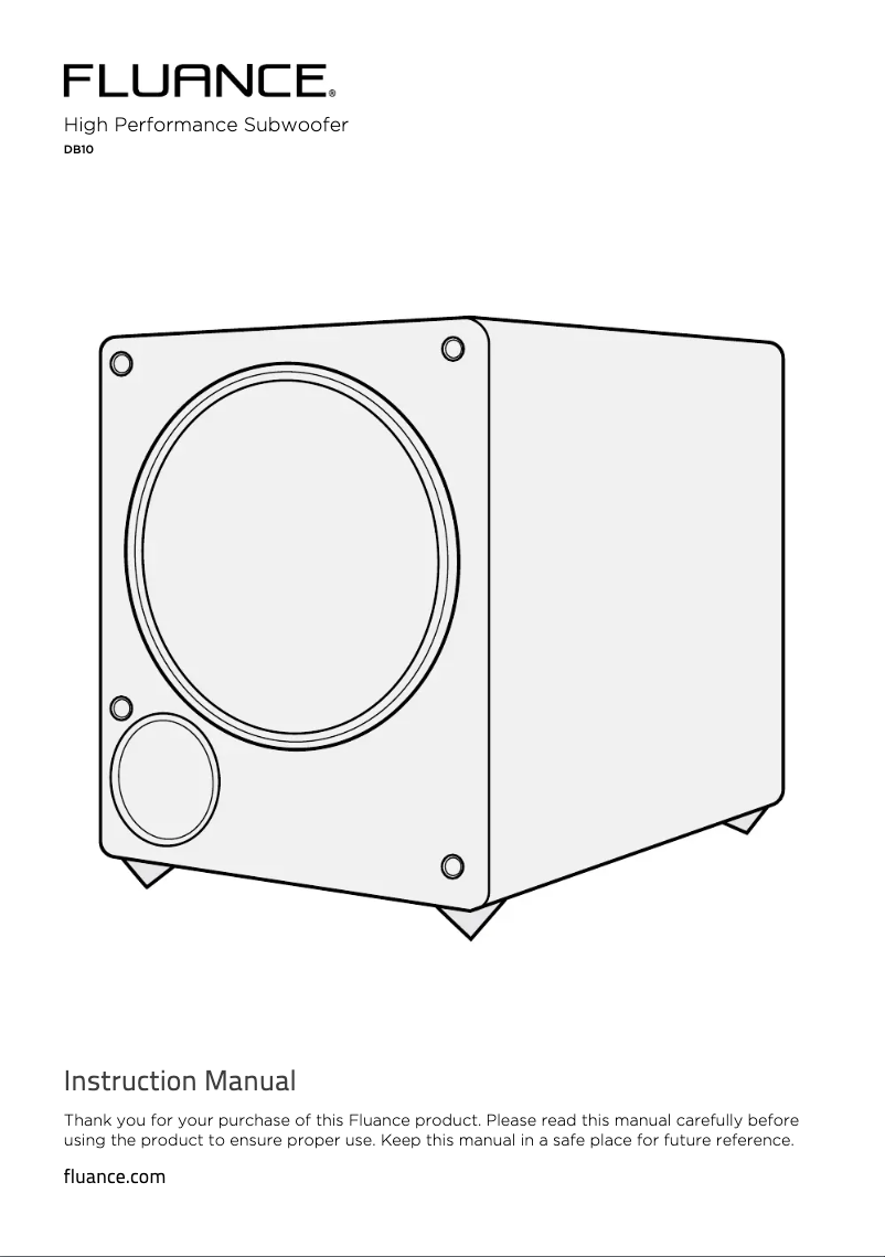 Page 1 de la notice Manuel utilisateur Fluance DB10