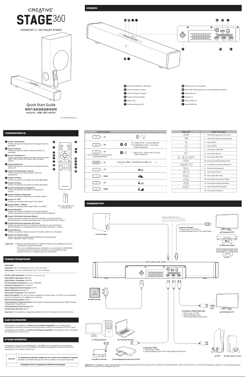 Page 1 de la notice Guide de démarrage rapide Creative Stage 360