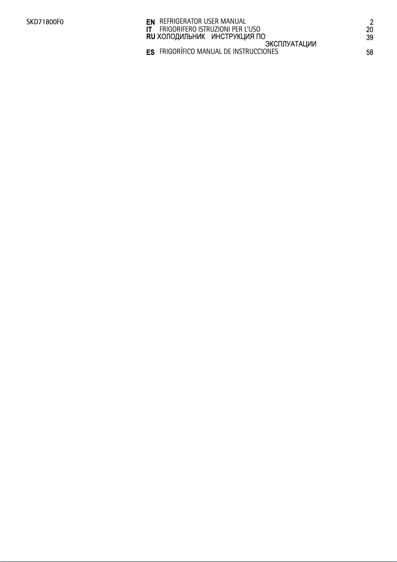 Page 1 de la notice Manuel utilisateur AEG SKD71800FO