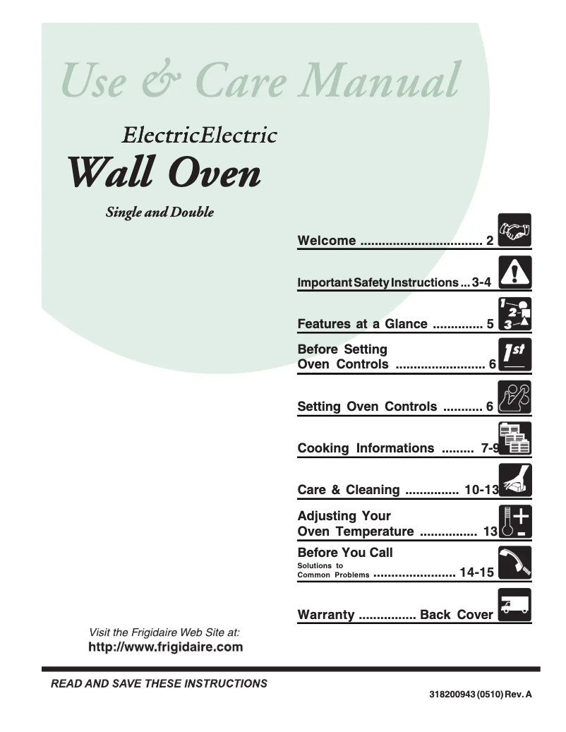 Page n°1 - Manuel utilisateur Frigidaire FEB27T6FC