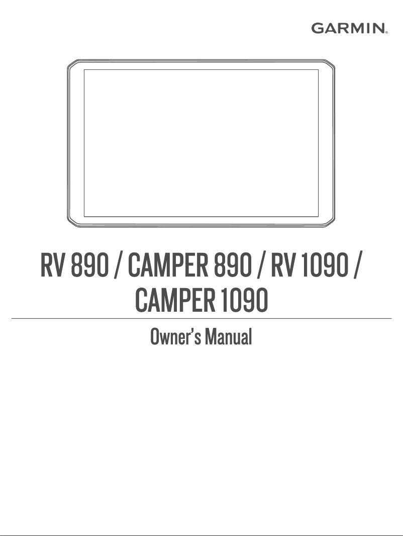 Page n°1 - Manuel utilisateur Garmin Camper 1090
