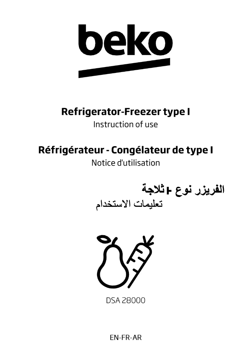 Page n°1 - Manuel utilisateur Beko DSA28000