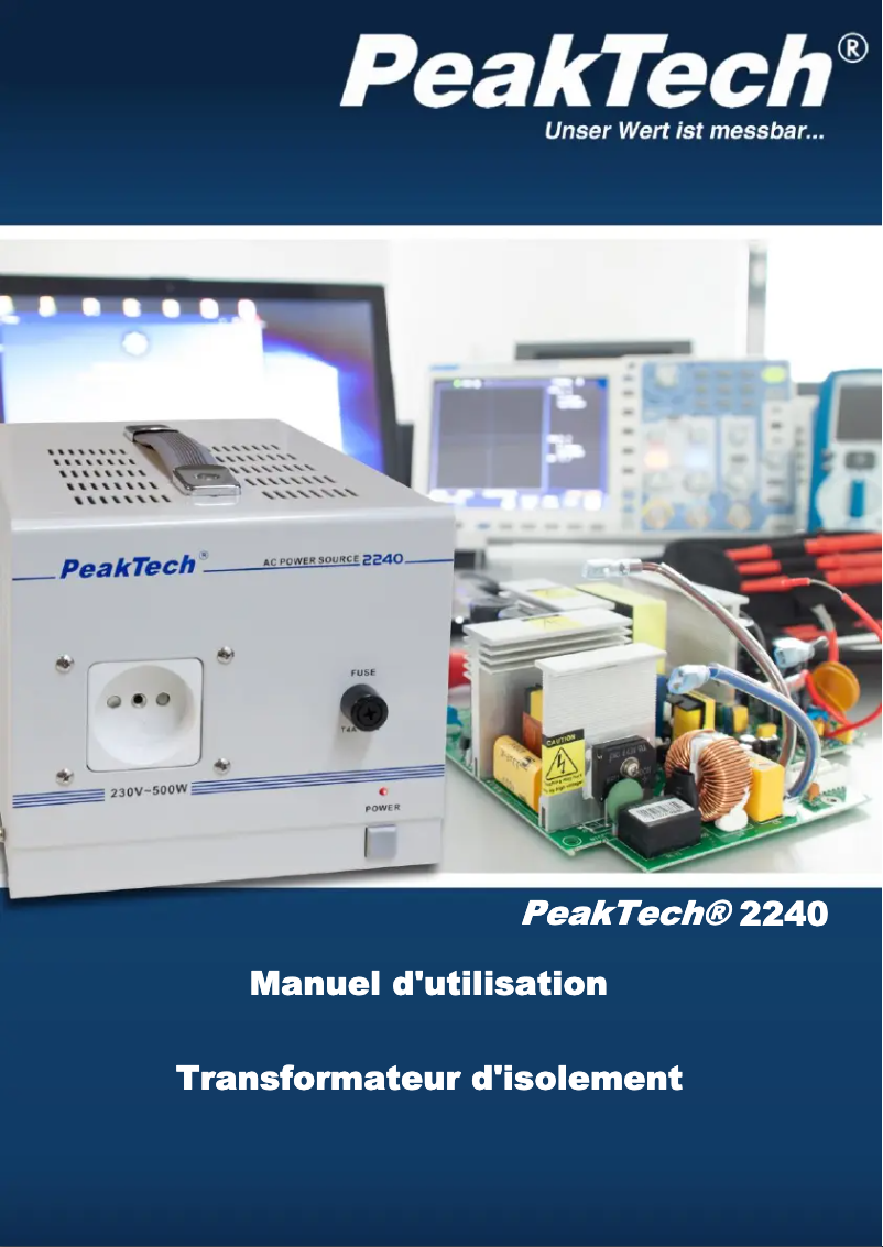Page 1 de la notice Manuel utilisateur PeakTech 2240