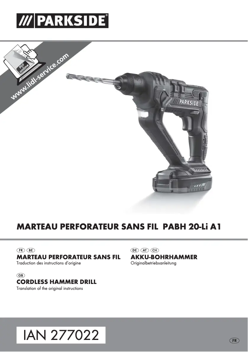 Image de la première page du manuel de l'appareil PABH 20-Li A1