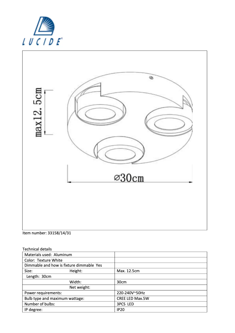 Image de la première page du manuel de l'appareil Mitrax-LED