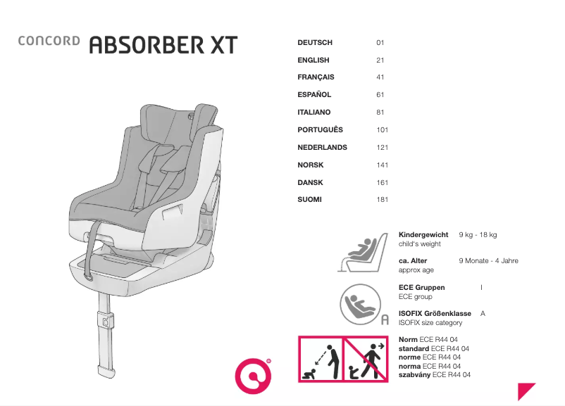 Page 1 de la notice Manuel utilisateur Concord Absorber XT