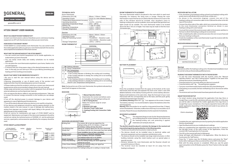 Page n°1 - Manuel utilisateur GENERAL Life HT220