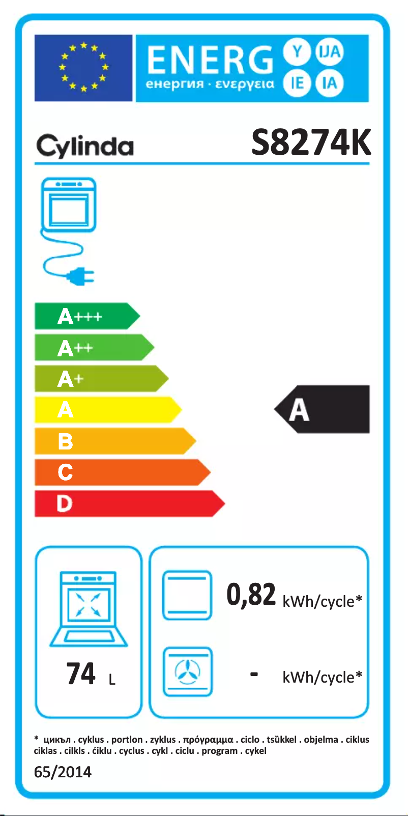 Page 1 de la notice Manuel utilisateur Cylinda S 8274 K