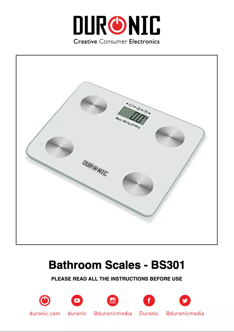 Page 1 de la notice Manuel utilisateur Duronic BS301
