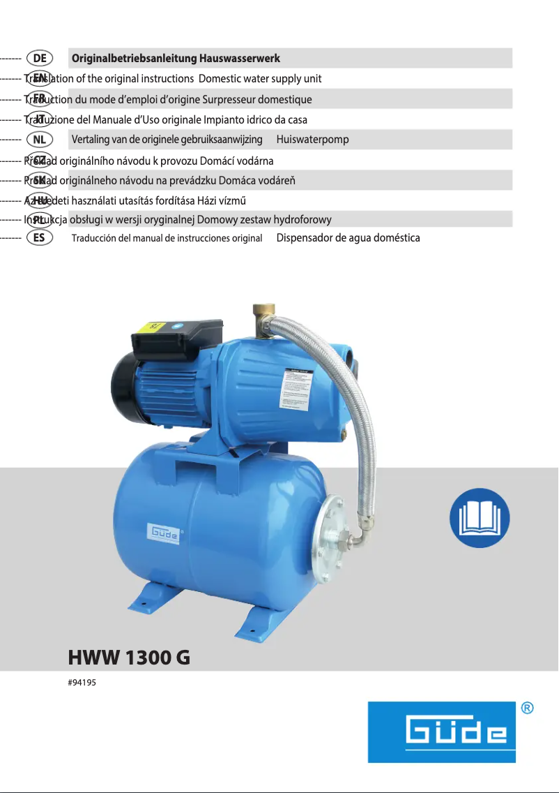 Image de la première page du manuel de l'appareil HWW 1300 G