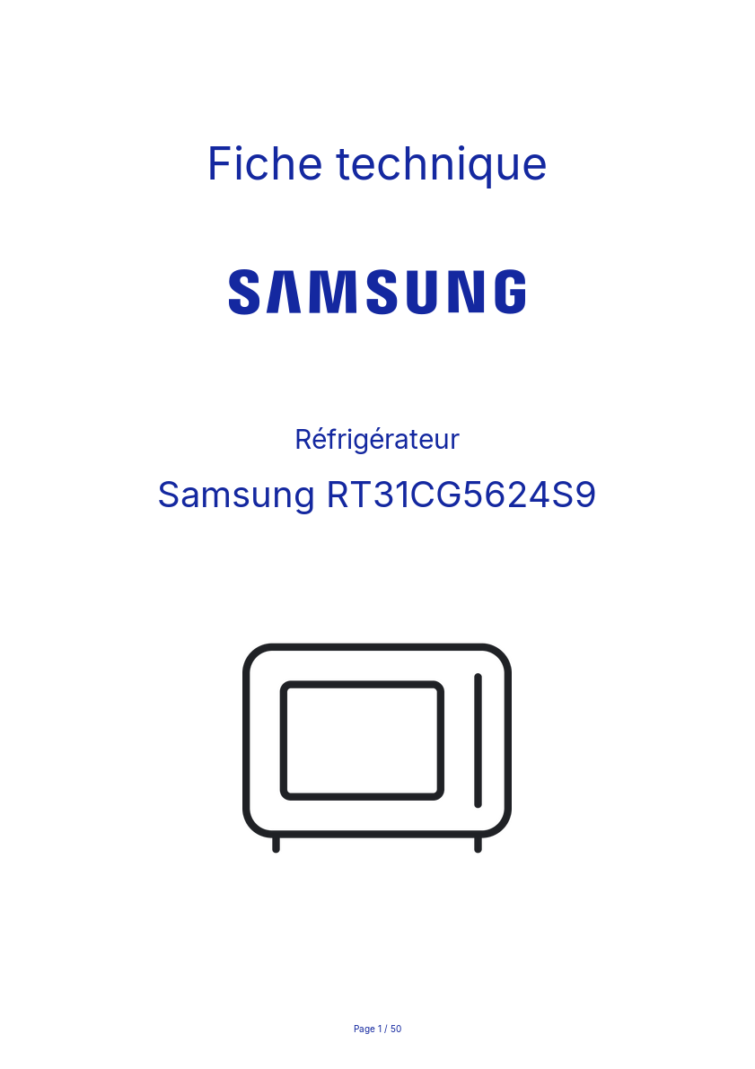 Image de la première page du manuel de l'appareil RT31CG5624S9