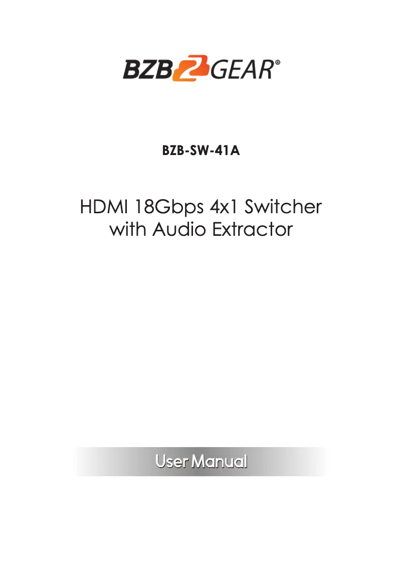 Page 1 de la notice Manuel utilisateur BZBGear BZB-SW-41A