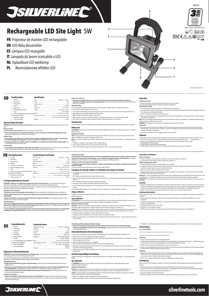 Page n°1 - Manuel utilisateur Silverline 946572