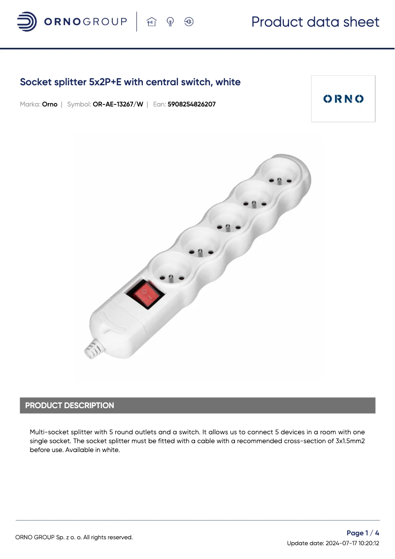 Image de la première page du manuel de l'appareil OR-AE-13267